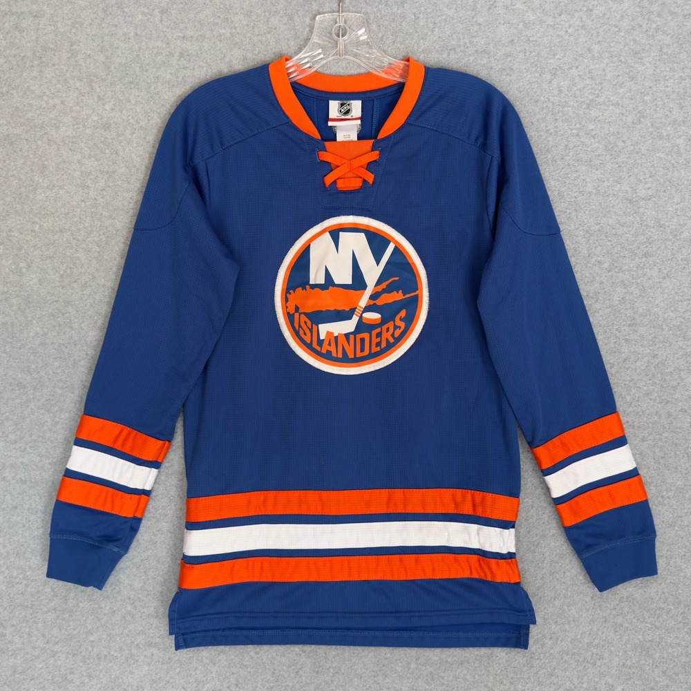 NHL Hockey Jersey Youth Large 14/16 Blue New York Islanders Lace Up Neck